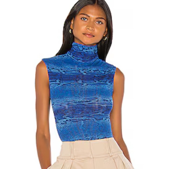 Printed Snake Tulle Mock Neck Bodysuit in Blue Boa
Only Hearts NWT!! - Picture 1 of 3